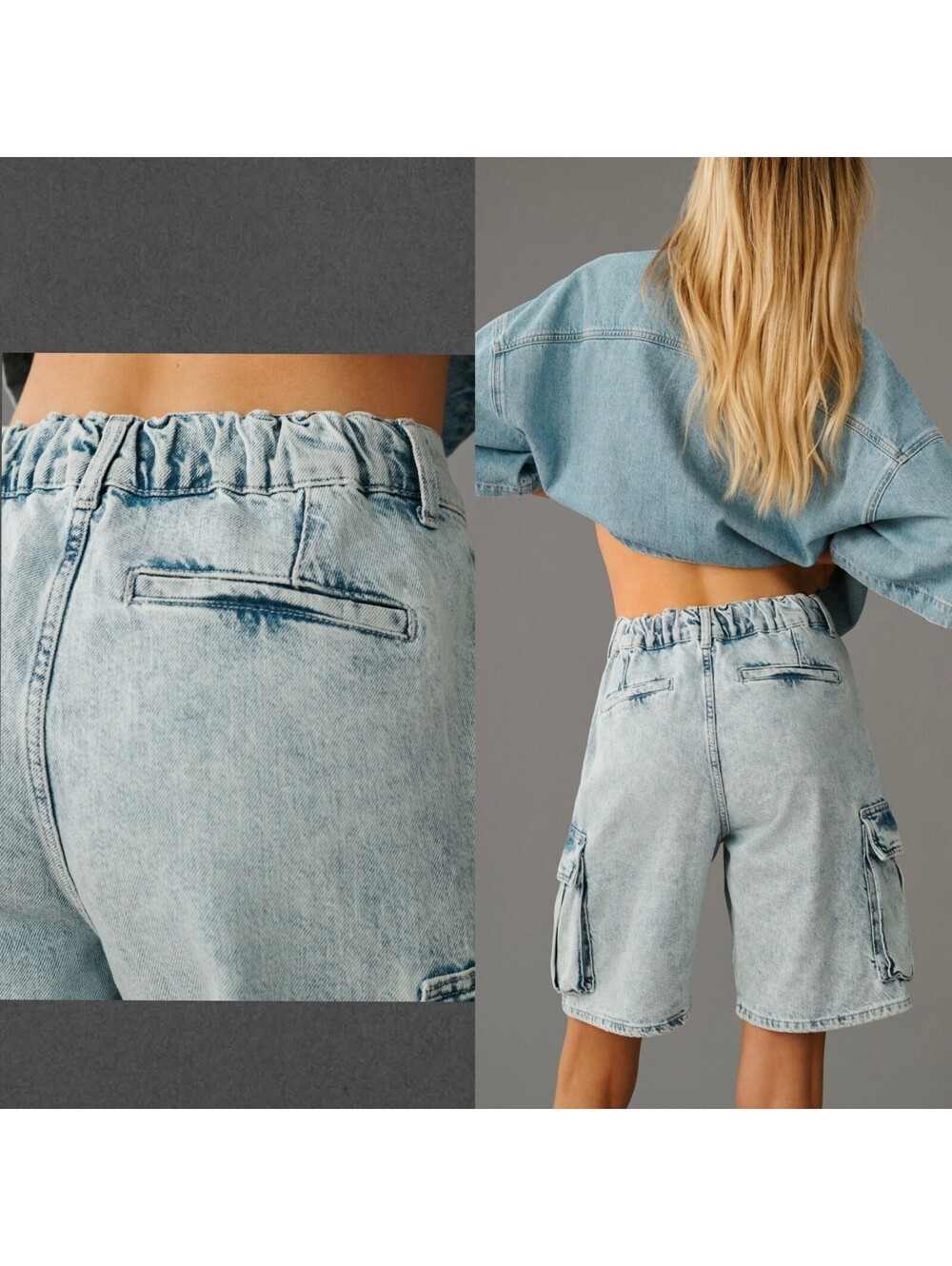 Anthropologie Pilcro Beachy Cargo Denim Shorts Size 27 Coastalcore Normcore - Picture 2 of 10